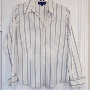 Jones New York Collection Pinstripe Button Down